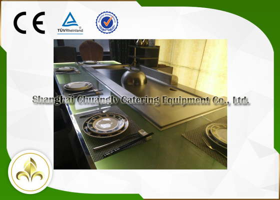 comprare Griglia di vetro di Teppanyaki Hibachi della luce verde, griglia superiore piana del gas della struttura d'acciaio fabbricazione online