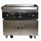 Commercial Kitchen Multifunctional Mobile Teppanyaki Grill Table with Double Furnace