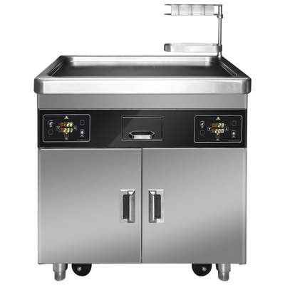 comprare Tabella mobile multifunzionale della griglia di Teppanyaki della cucina commerciale con la doppia fornace online manufacture