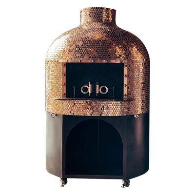 comprare Round Wood Fired Pizza Oven with Volcanic Lava Rock fabbricazione online