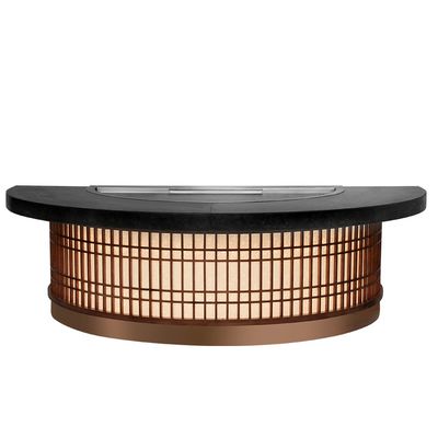 comprare Semi-Circular Teppanyaki Grill Table 1300x1000x800mm 8000W fabbricazione online