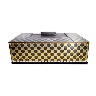 comprare 1.6m 8KW Gas Teppanyaki Grill Table with 8 Seats and Lower Exhaust for Commercial Use fabbricazione online