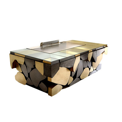 comprare Stainless Steel 304 Teppanyaki Grill Table with 8 Seats and Customized 20mm Thick Food-Grade Special Alloy Steel fabbricazione online