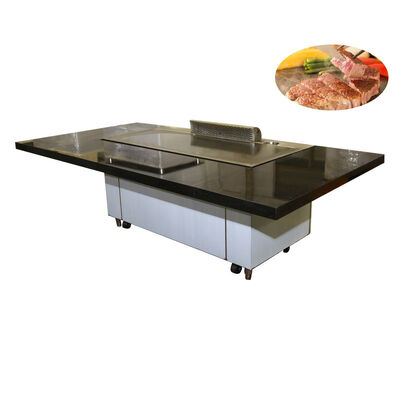 comprare Tavolo da griglia in acciaio inossidabile 304 Teppanyaki con area di riscaldamento di 500*380mm e colore personalizzato per ristoranti commerciali fabbricazione online