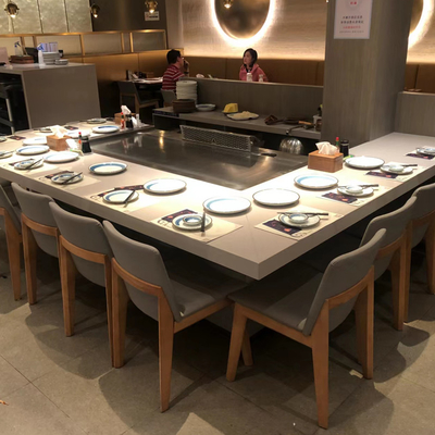 Griglia su ordinazione del piano d'appoggio di Teppanyaki, griglia del barbecue di 9 Seat Teppanyaki per la verdura dei crostacei del pesce