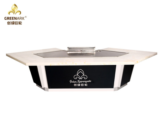 Griglia giapponese di marmo bianca di Seat Hibachi della tabella 11 della griglia di Teppanyaki del piano d'appoggio