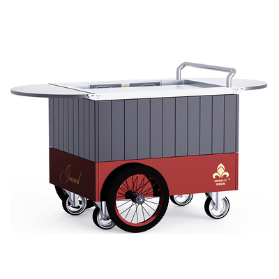 Red Mobile Teppanyaki Grill Ruote personalizzate da 16 pollici Libero movimento Materiale alimentare Hibachi Grill Table