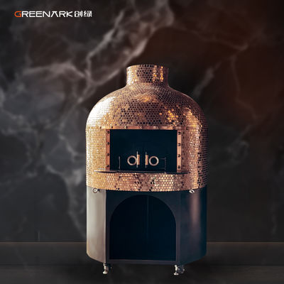 Forno di pizza a legna rotondo da 1500 kg con base di lava rock